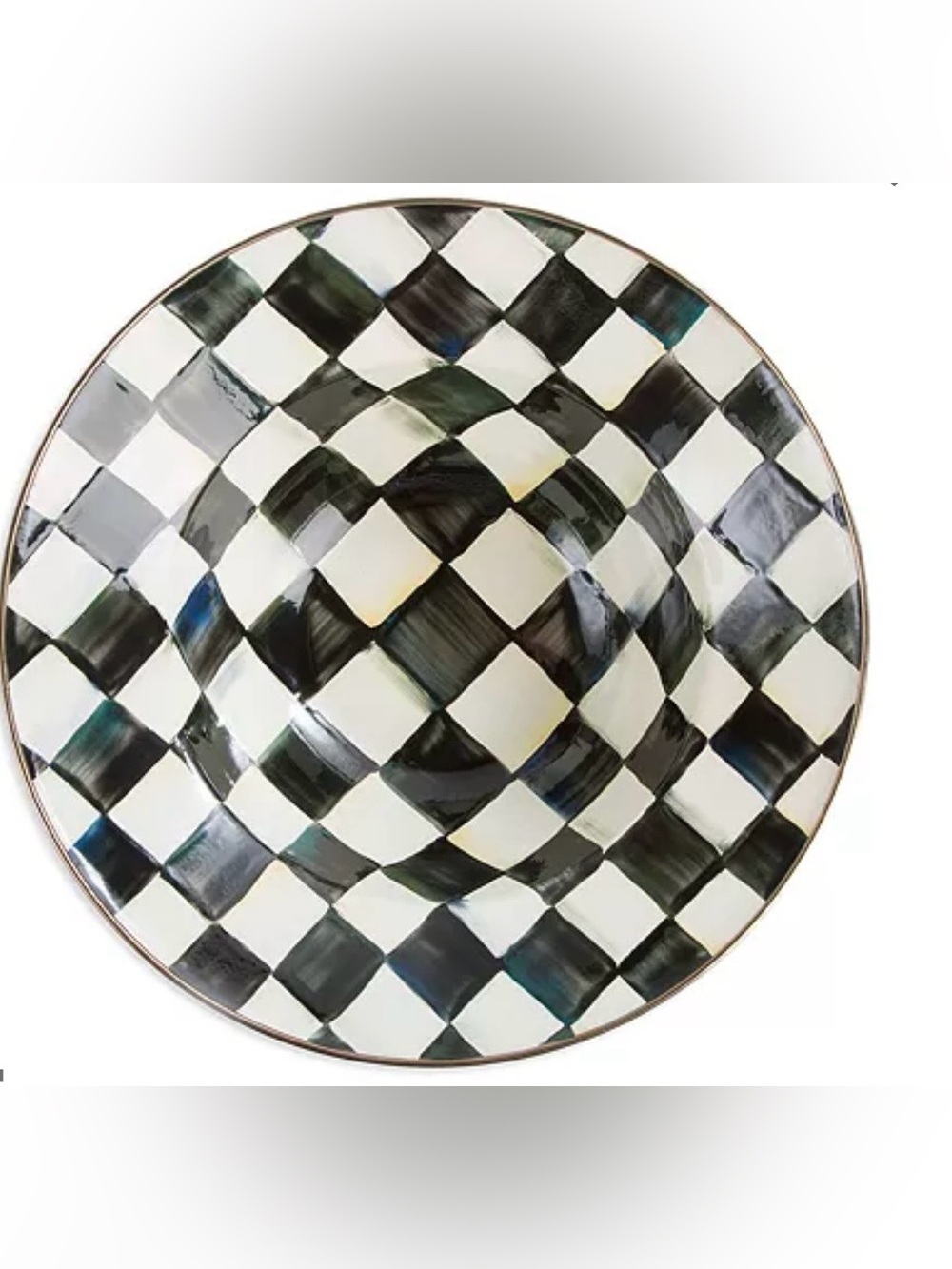 MacKenzie-Childs Black and White Courtly Check Serving Bowl